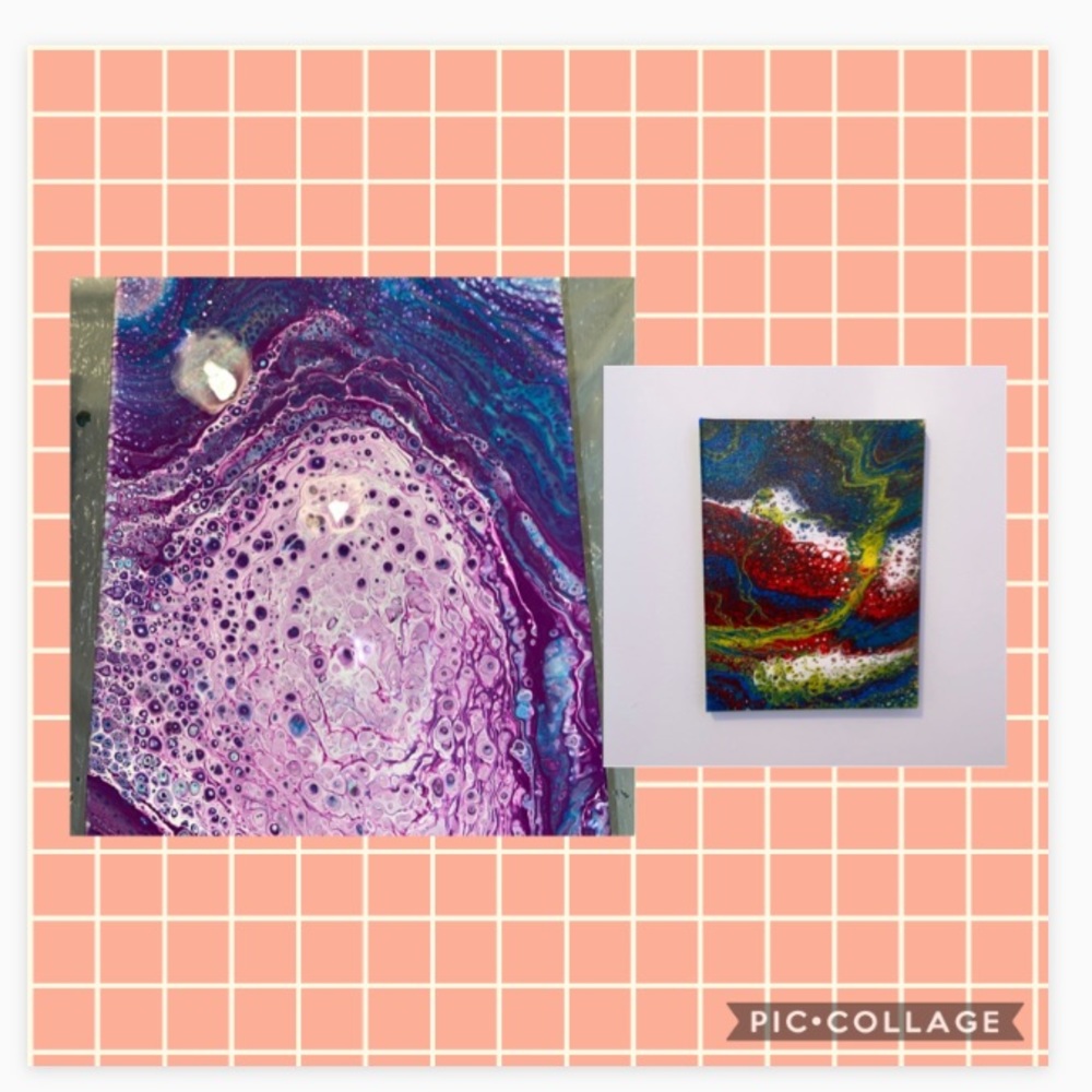 2 Acrylic Pour painting
